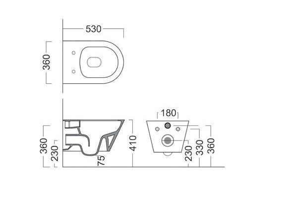 PLMR.wc.02 Унитаз Plaza Modern/Плаза Модерн подвесной безободковый, белый глянцевый