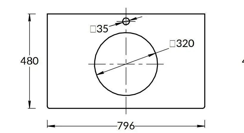 KM6012G0471RP80Ic2 Столешница для полувстраиваемых раковин Бричиола 80, белый натуральный