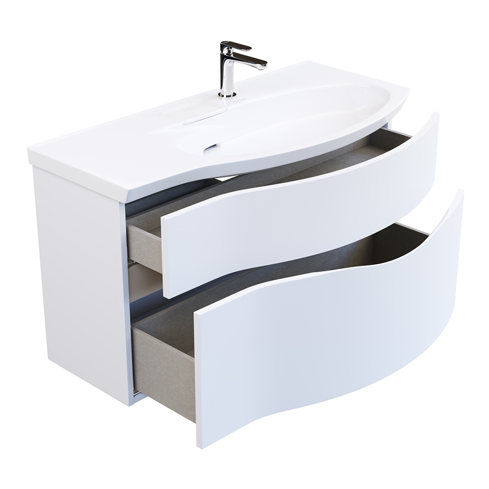RV.100Rh/WHT.M Тумба Riva/Рива 100 см правая, белая матовая