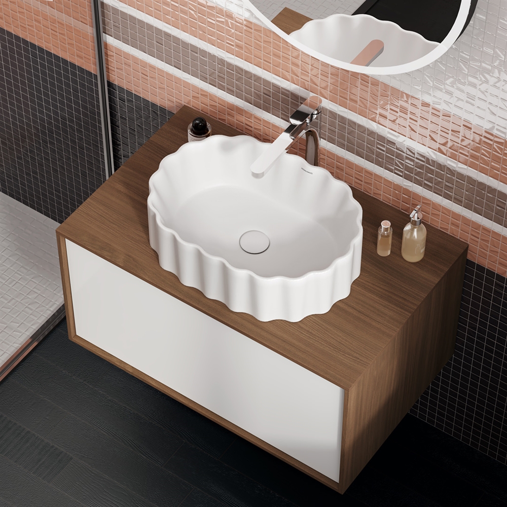 CC.wb.50/WHT.M Раковина ARTBASIN Conchiglia/АртБейзин Конкилья накладная 50, белая матовая