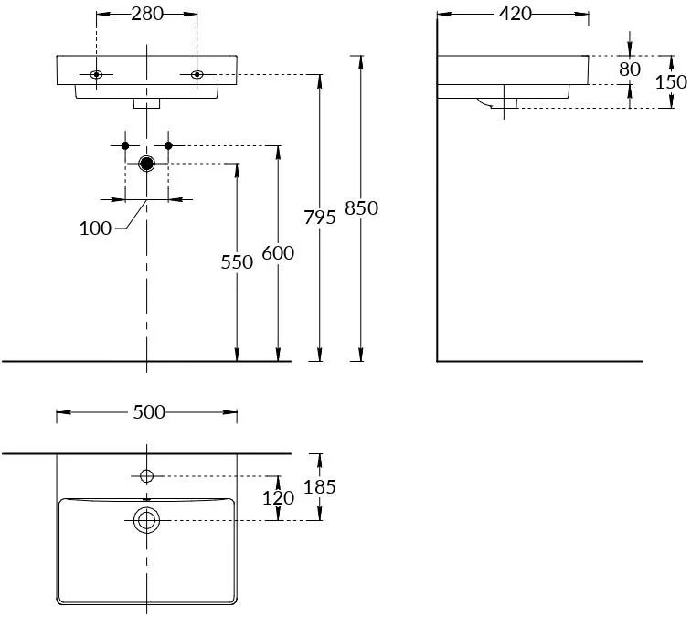 KMPRWb50GWh1 Раковина Pro/Про мебельная\подвесная 50, белая глянцевая