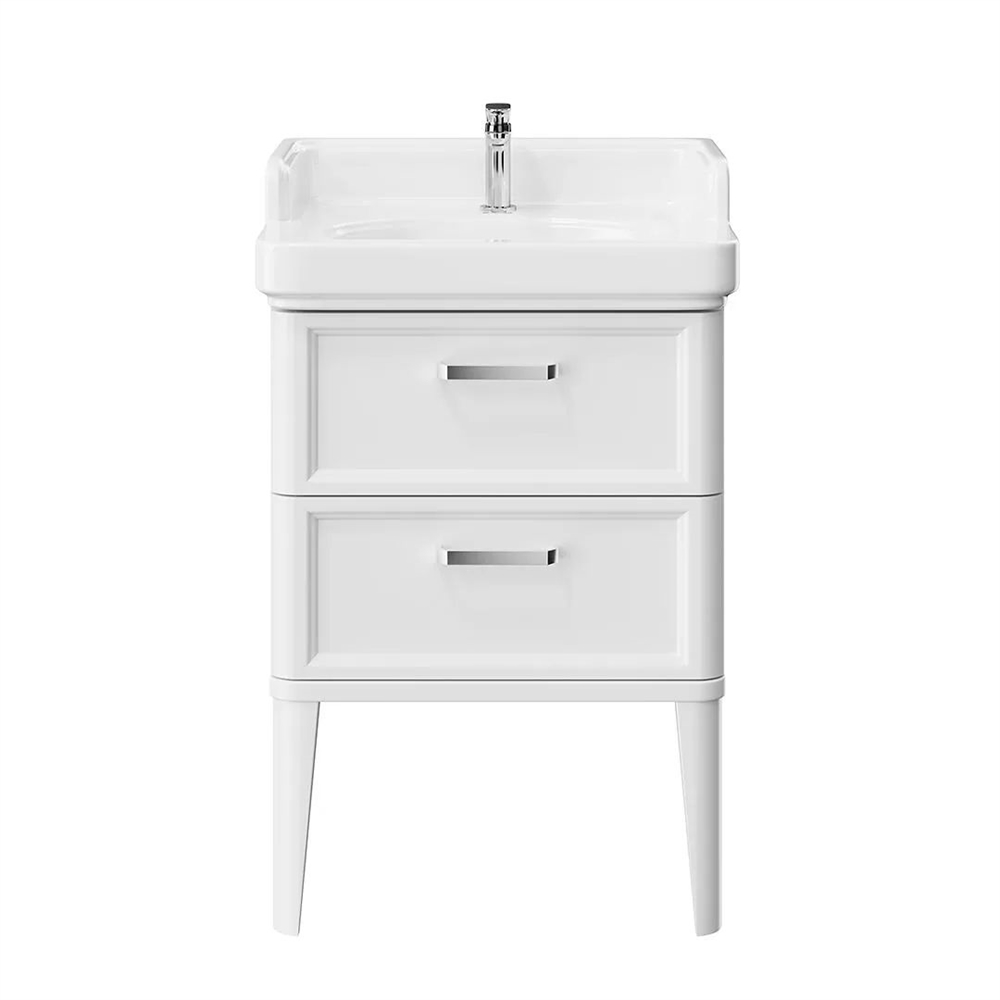 PO.M.60.2/WHT Тумба Pompei/Помпеи напольная с 2 ящиками 60, белая глянцевая