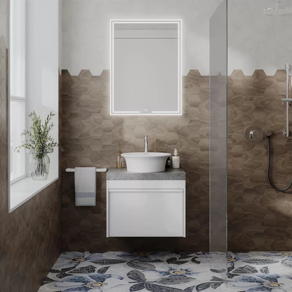 MOD.60.1+1/WHT Тумба Modula/Модула подвесная 60 с ящиком 1+1, белая глянцевая