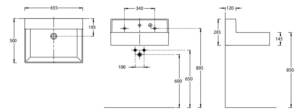 LO.M.wb.65 Раковина Logica/Лоджика M мебельная\подвесная cо встроенным смесителем 65, белая глянцевая