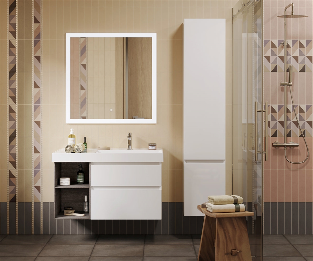 CUB.165Rh/WHT.M Пенал Cubo/Кубо подвесной правый 165, белый матовый