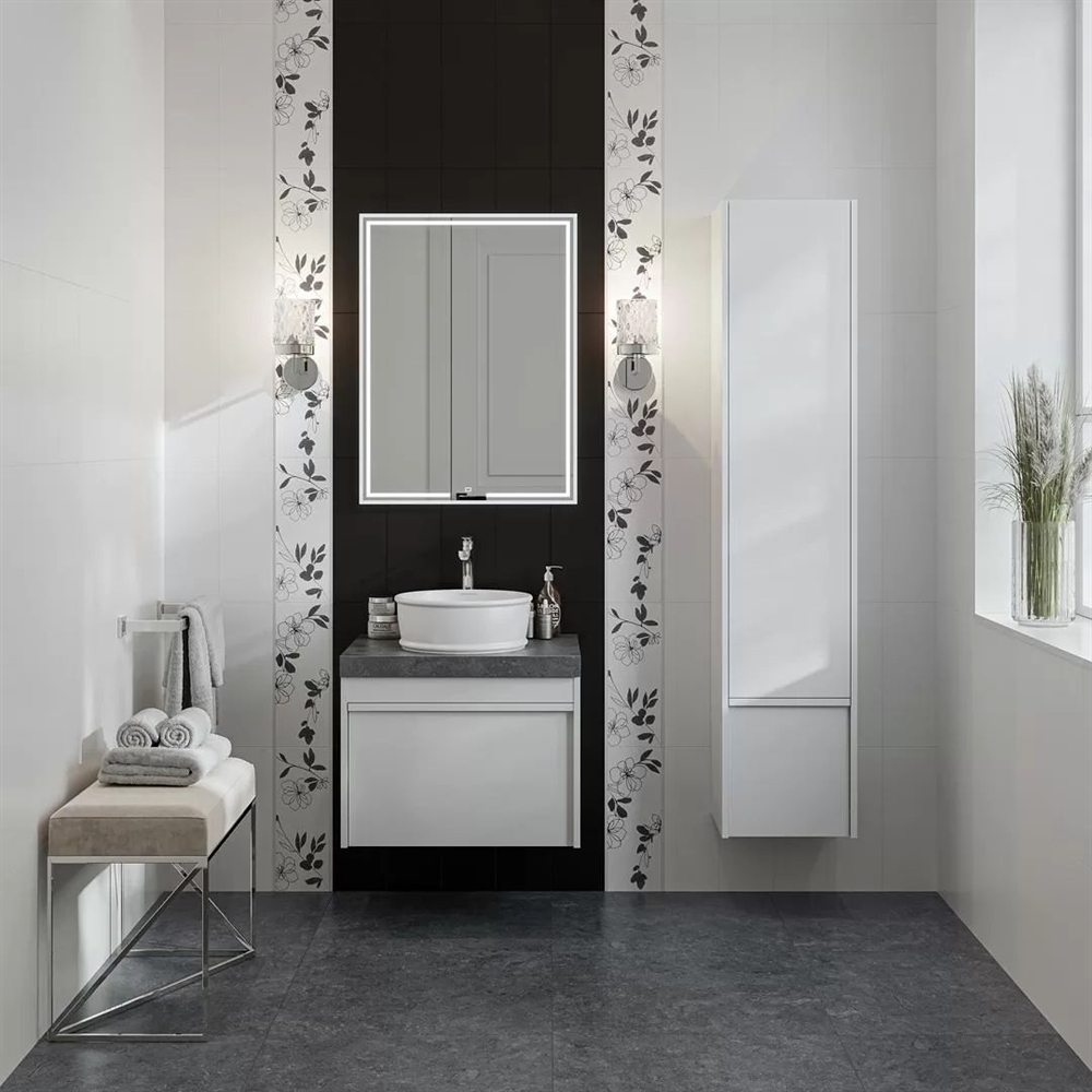 MOD.60.1+1/WHT Тумба Modula/Модула подвесная 60 с ящиком 1+1, белая глянцевая