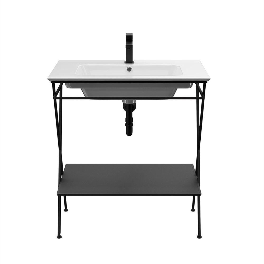 PIA.N.75/BLK Металлическая структура Piano Next/Пиано Некст напольная 75, черная матовая