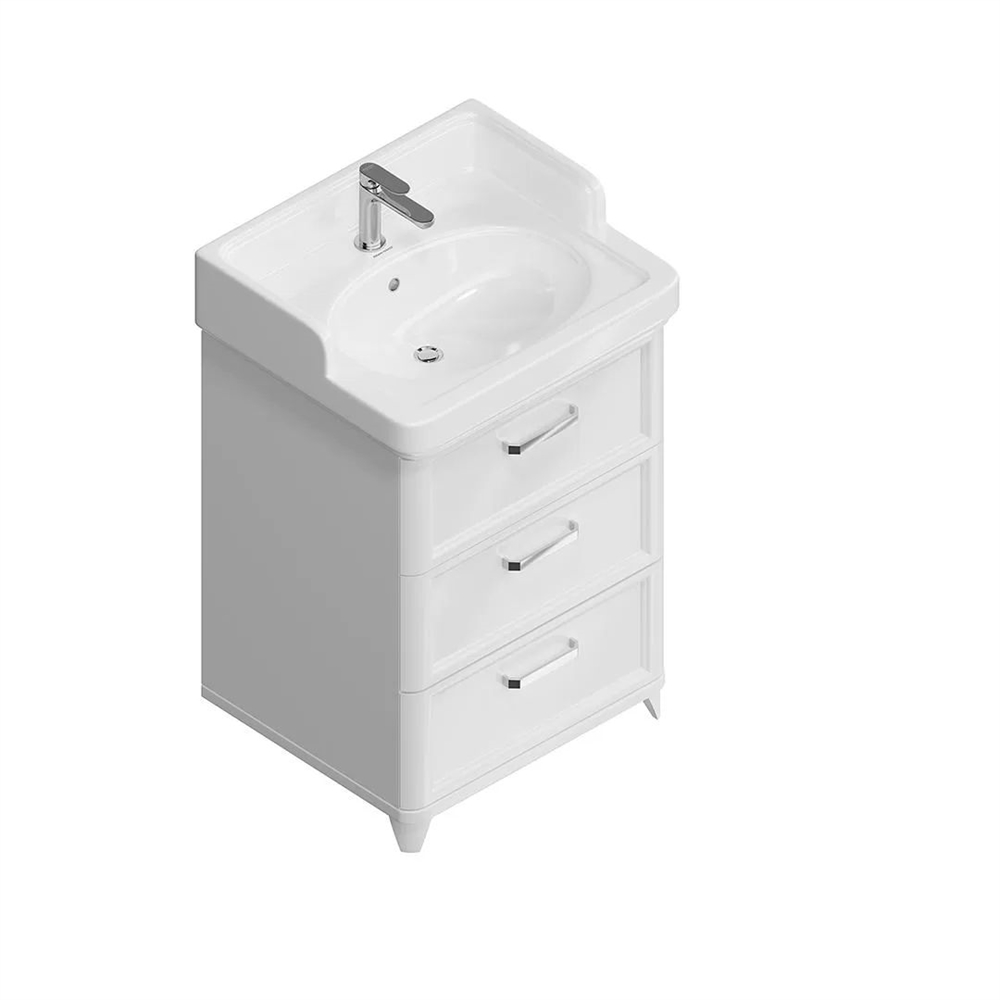 PO.M.60.3/WHT Тумба Pompei/Помпеи напольная с 3 ящиками 60, белая глянцевая