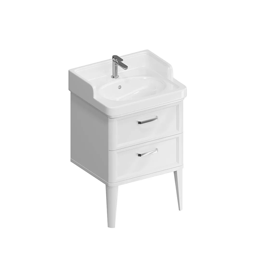 PO.M.60.2/WHT Тумба Pompei/Помпеи напольная с 2 ящиками 60, белая глянцевая