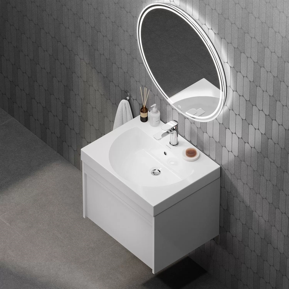 MOD.60.1+1/WHT Тумба Modula/Модула подвесная 60 с ящиком 1+1, белая глянцевая