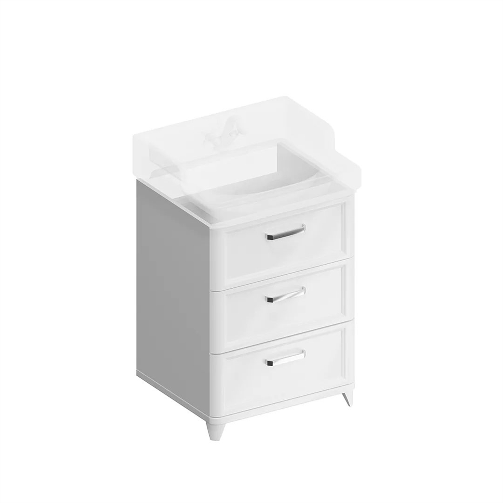PO.M.60.3/WHT Тумба Pompei/Помпеи напольная с 3 ящиками 60, белая глянцевая