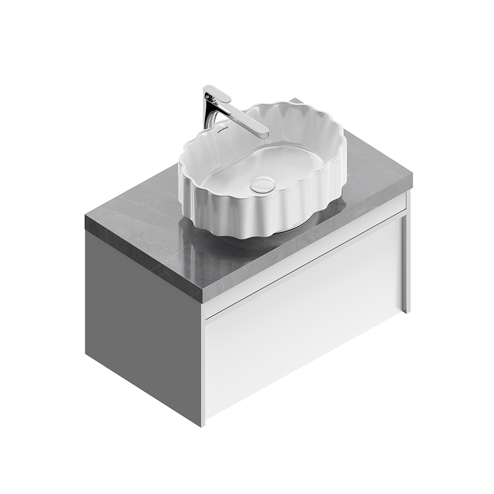 CC.wb.50/WHT Раковина ARTBASIN Conchiglia/АртБейзин Конкилья накладная 50, белая глянцевая