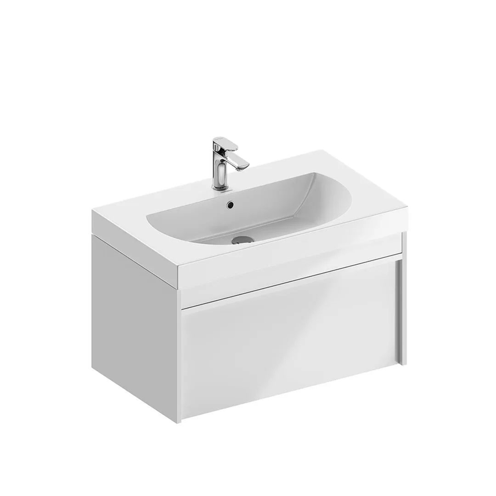 MOD.80.1+1/WHT Тумба Modula/Модула подвесная 80 с ящиком 1+1, белая глянцевая