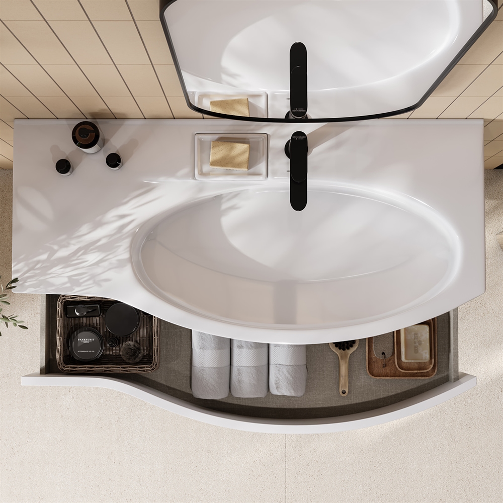 RV.100Rh/WHT.M Тумба Riva/Рива 100 см правая, белая матовая