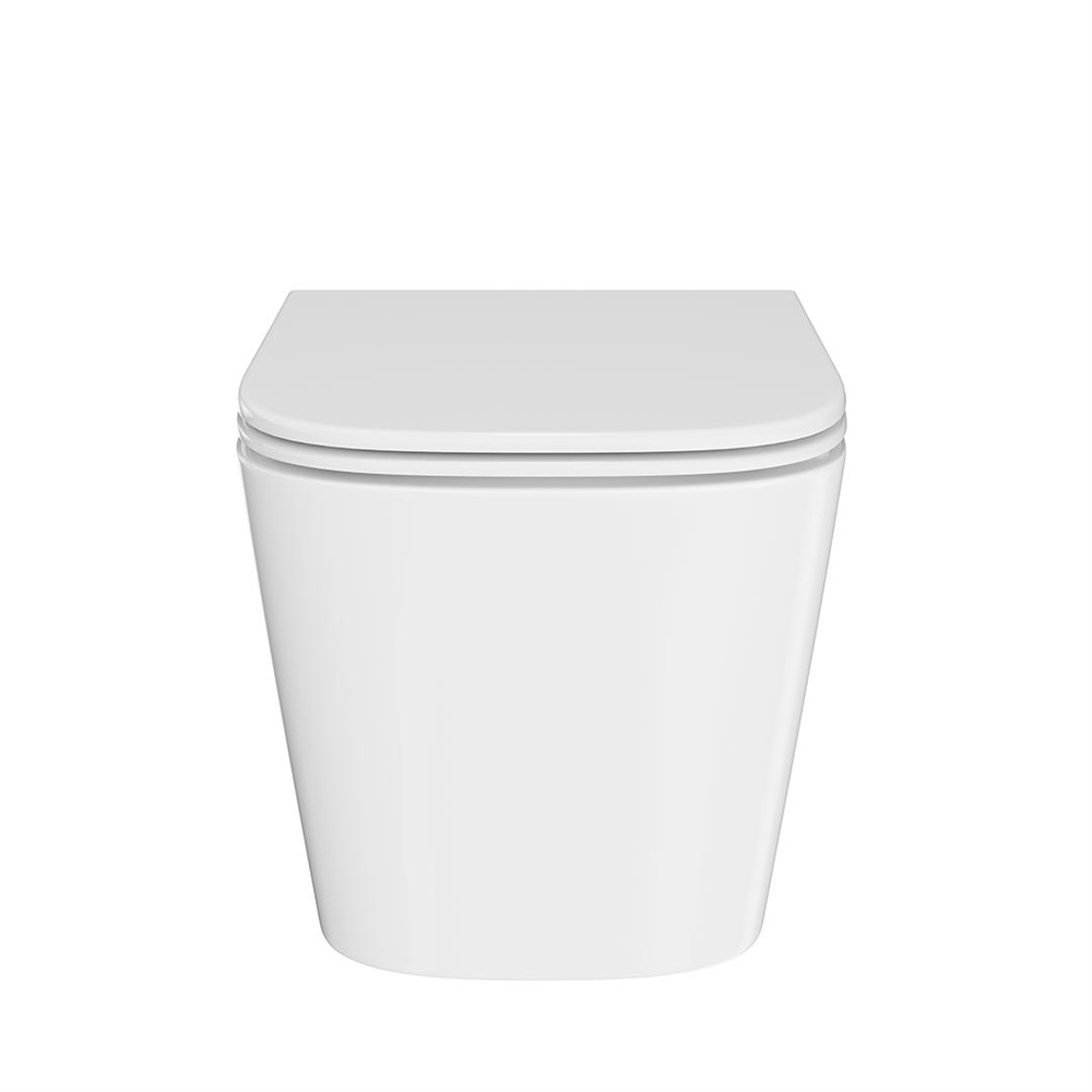 CU.wc.02 Унитаз Cubo/Кубо подвесной безободковый с крепежом и сиденьем, белый глянцевый