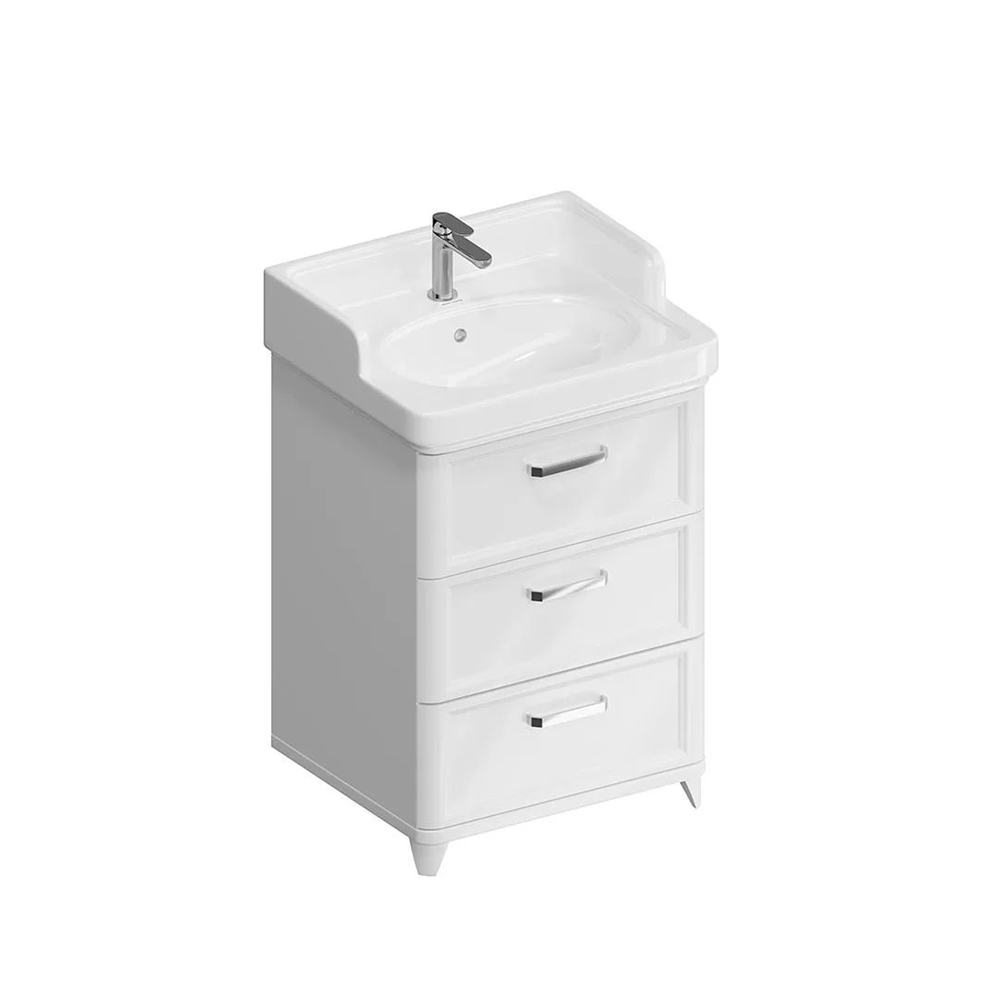 PO.M.60.3/WHT Тумба Pompei/Помпеи напольная с 3 ящиками 60, белая глянцевая
