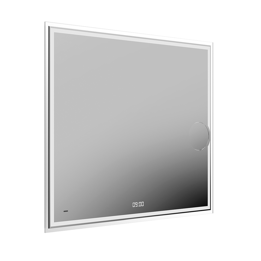 TE.mi.90.1 Зеркало Tecno/Текно c LED 90 с макро линзой, с подсветкой, с функцией антизапотевание, белый глянцевый