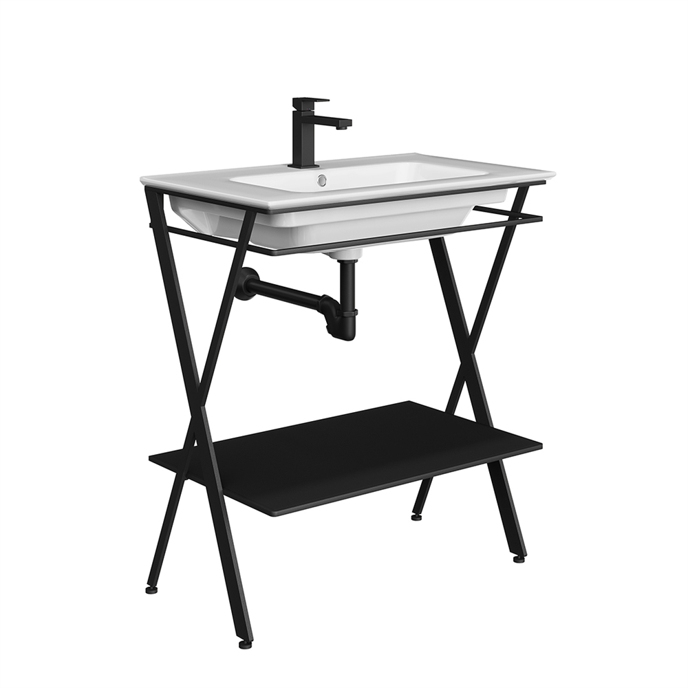 PIA.N.75/BLK Металлическая структура Piano Next/Пиано Некст напольная 75, черная матовая