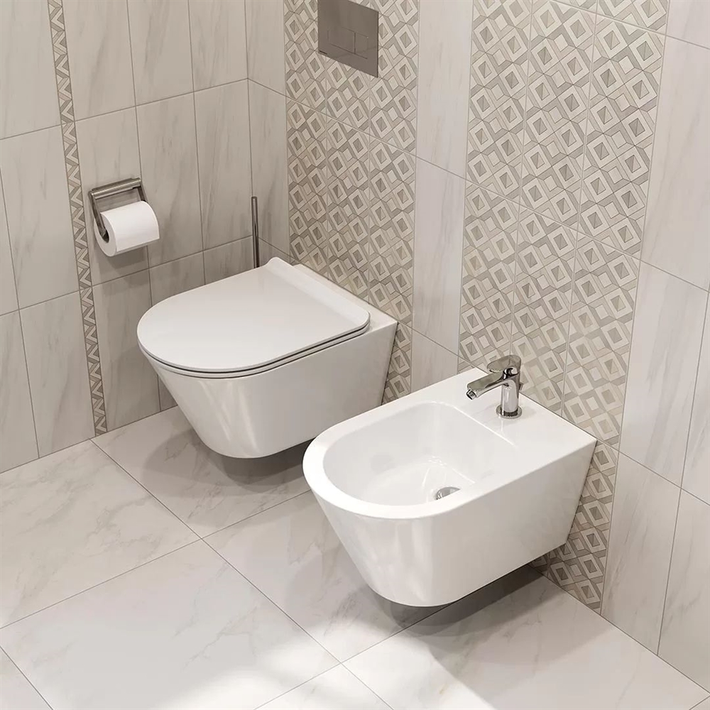 KMPMWc53GWh2 Унитаз Plaza Modern/Плаза Модерн подвесной безободковый, белый глянцевый