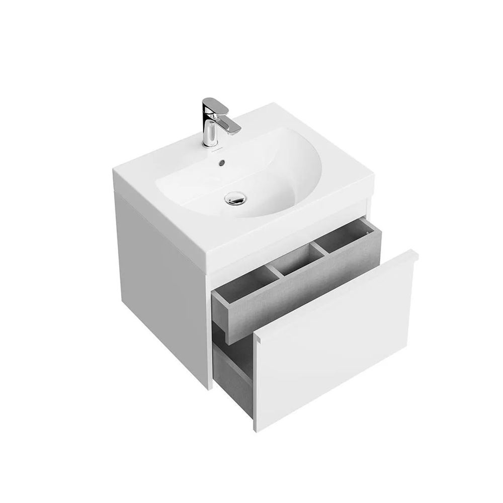 MOD.60.1+1/WHT Тумба Modula/Модула подвесная 60 с ящиком 1+1, белая глянцевая