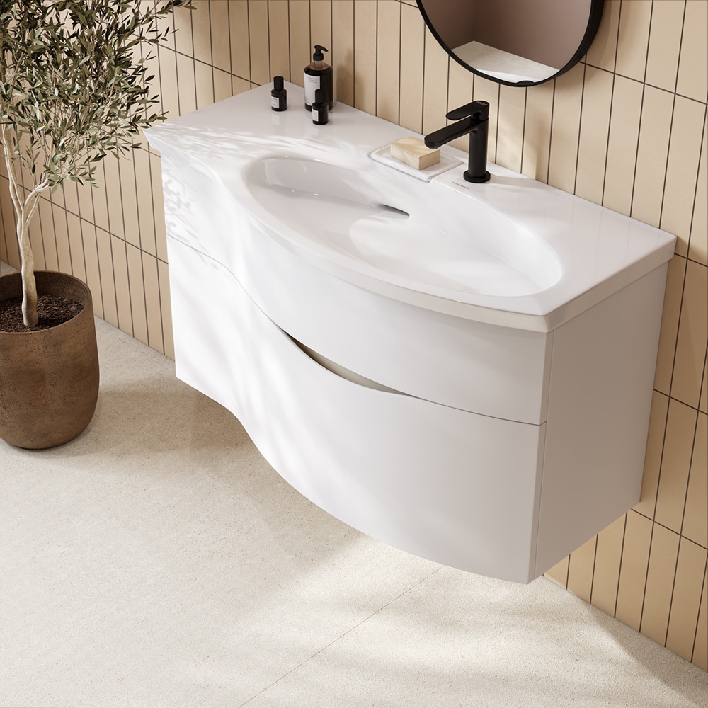 RV.100Rh/WHT.M Тумба Riva/Рива 100 см правая, белая матовая