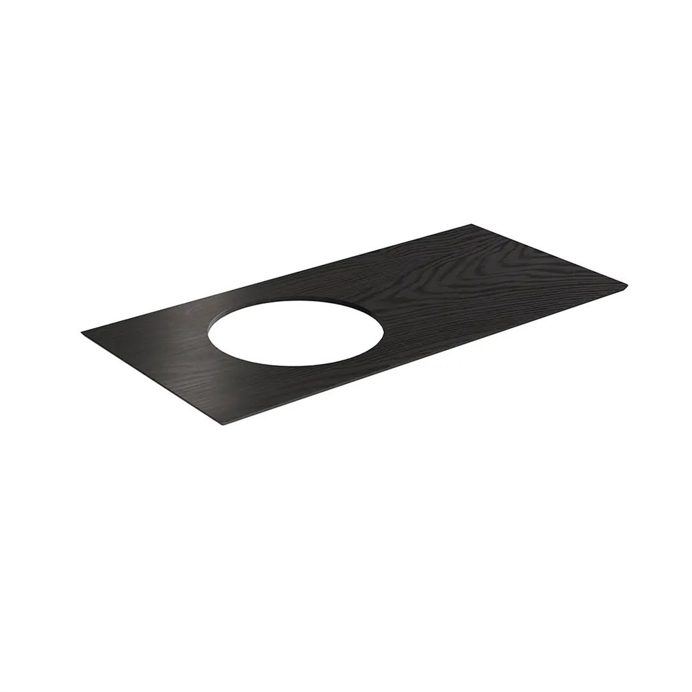 CO3.KM6012G0291R/100 Столешница из керамогранита Iconico/Иконико Манифик вуд 100 см, черная матовая, без отверстия под смеситель