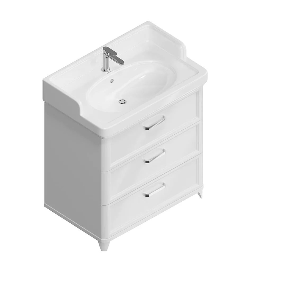 PO.M.80.3/WHT Тумба Pompei/Помпеи напольная с 3 ящиками 80, белая глянцевая