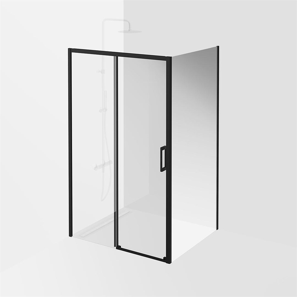 VE.120.SD.BLK.M Душевая дверь Vetro/Ветро, раздвижная, 120х195, матовый черный