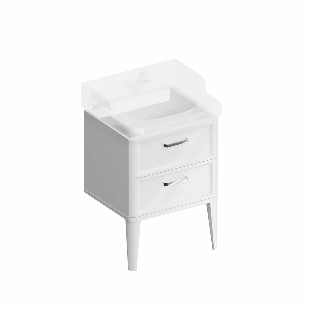 PO.M.60.2/WHT Тумба Pompei/Помпеи напольная с 2 ящиками 60, белая глянцевая