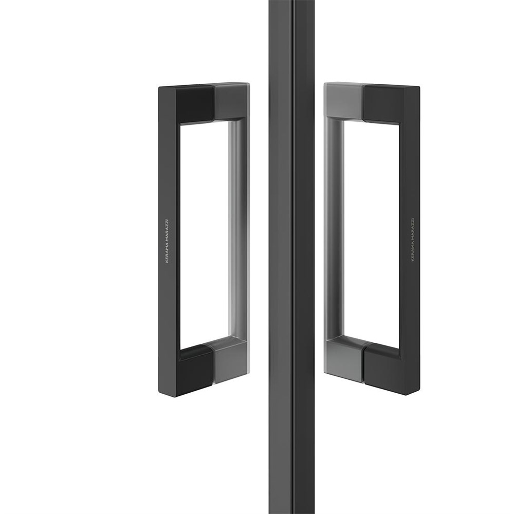 VE.100.SSD.BLK.M Душевой уголок Vetro/Ветро, раздвижной, квадратный, 100х100х195, матовый черный