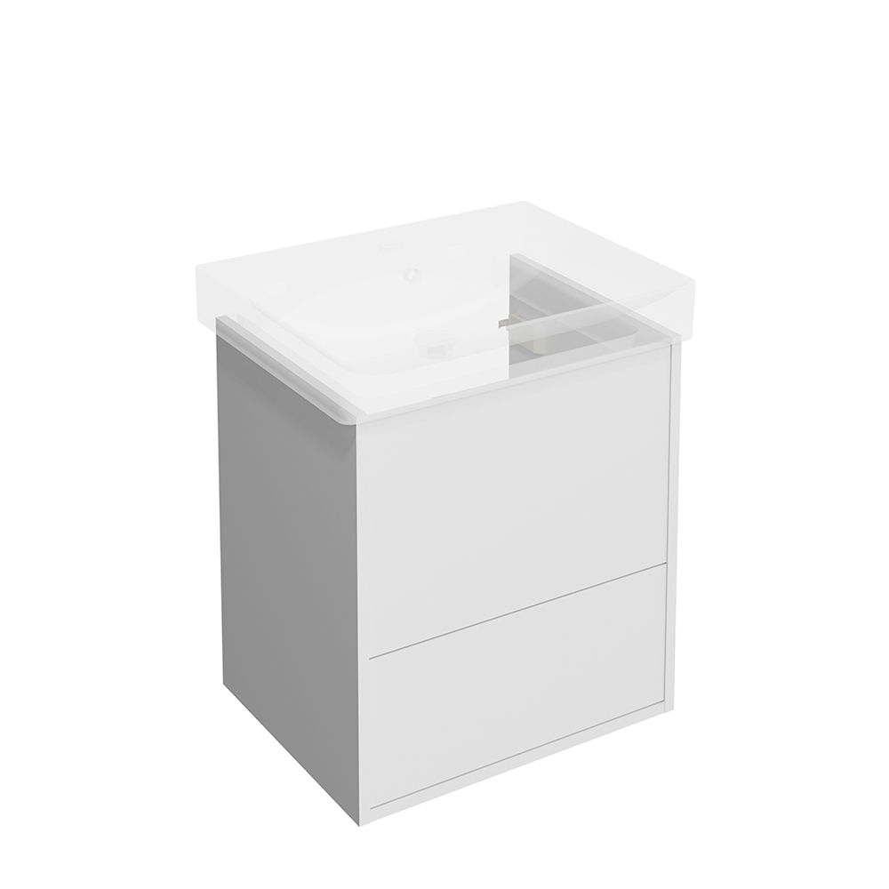 PRO.55.2/WHT.M Тумба Pro/Про подвесная 2 ящика 55, белая матовая