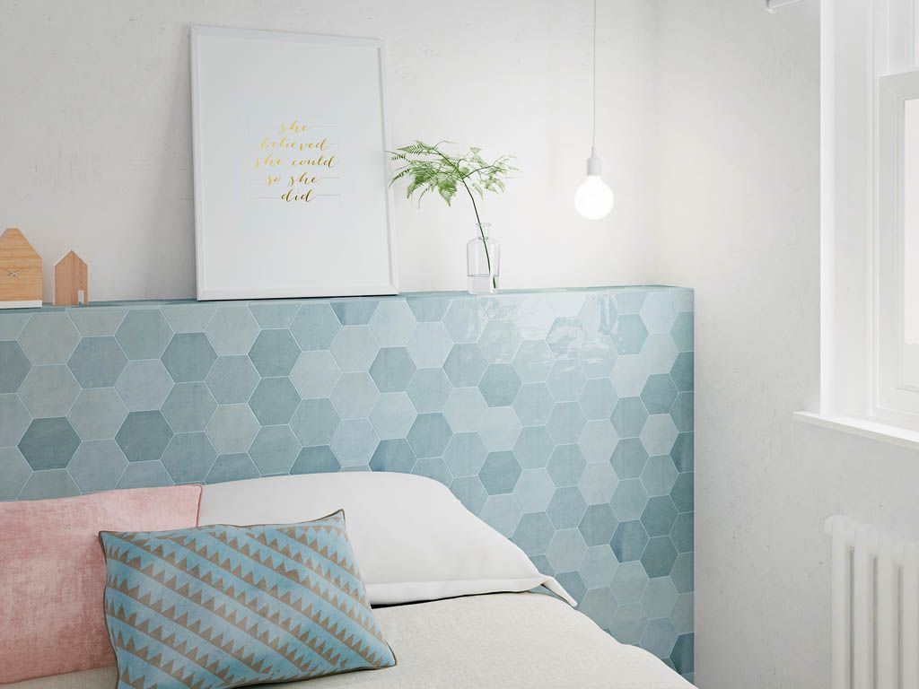 Zellige Hexa Aqua (122081) 10,8х12,4 Глазурованная керамическая плитка