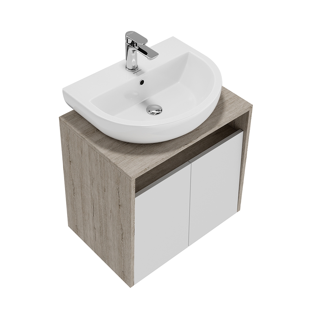 PRO.60.2/WHT Тумба Pro/Про подвесная 2 дверцы 60, белая глянцевая