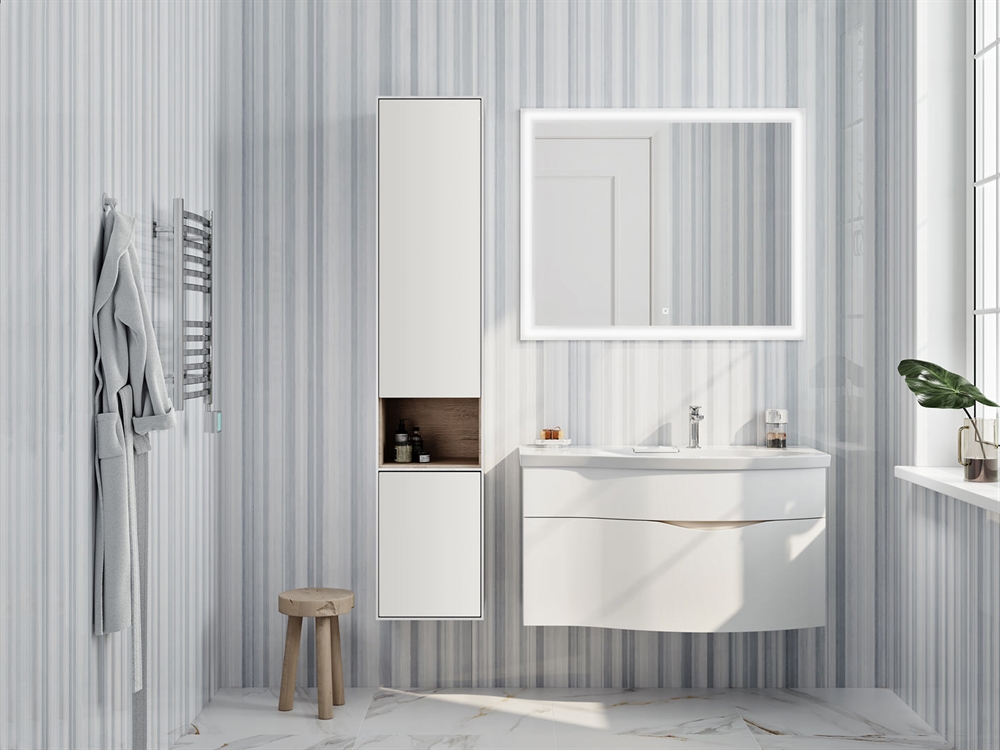 RV.100Rh/WHT.M Тумба Riva/Рива 100 см правая, белая матовая