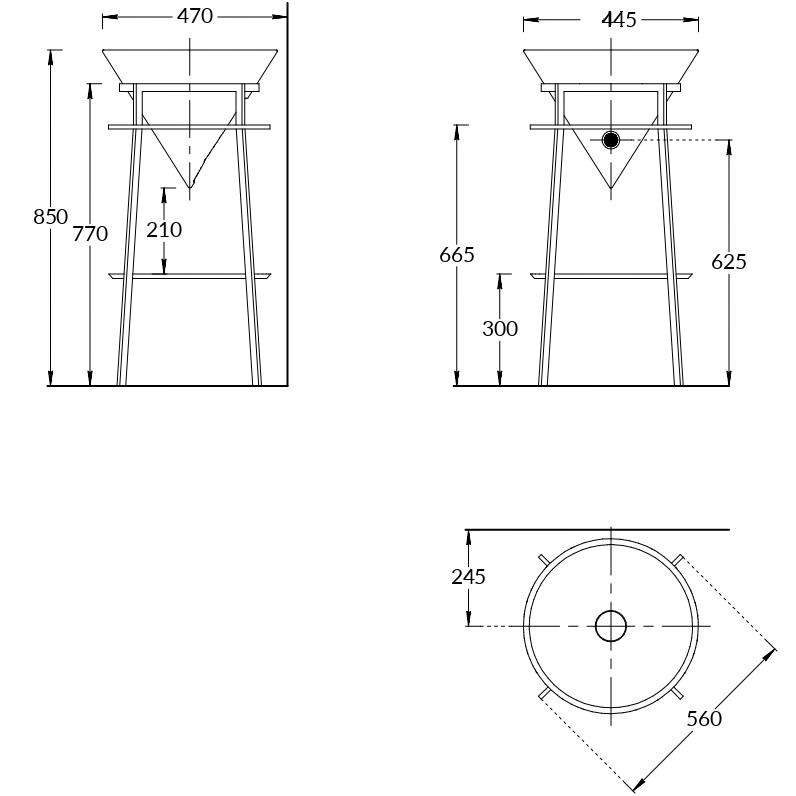 CO.44/WHT.M Металлическая структура Cono/Коно напольная 44, белая матовая