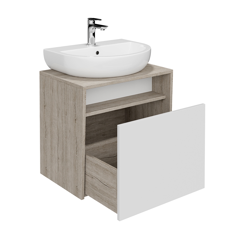 PRO.60.1/WHT Тумба Pro/Про подвесная 1 ящик 60, белая глянцевая