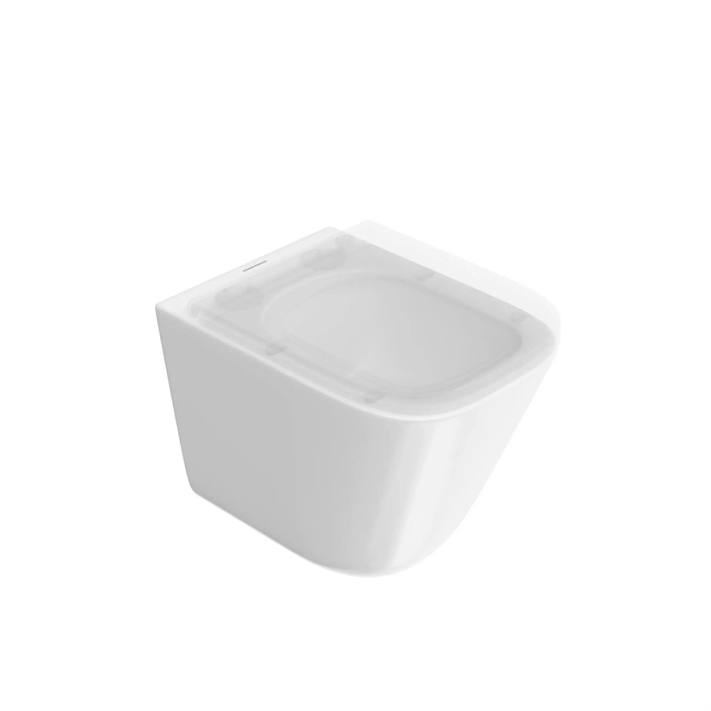 CU.T.wc.02 Унитаз Cubo Tornado/Кубо Торнадо подвесной, с системой смыва торнадо с крепежом и сиденьем, белый глянцевый
