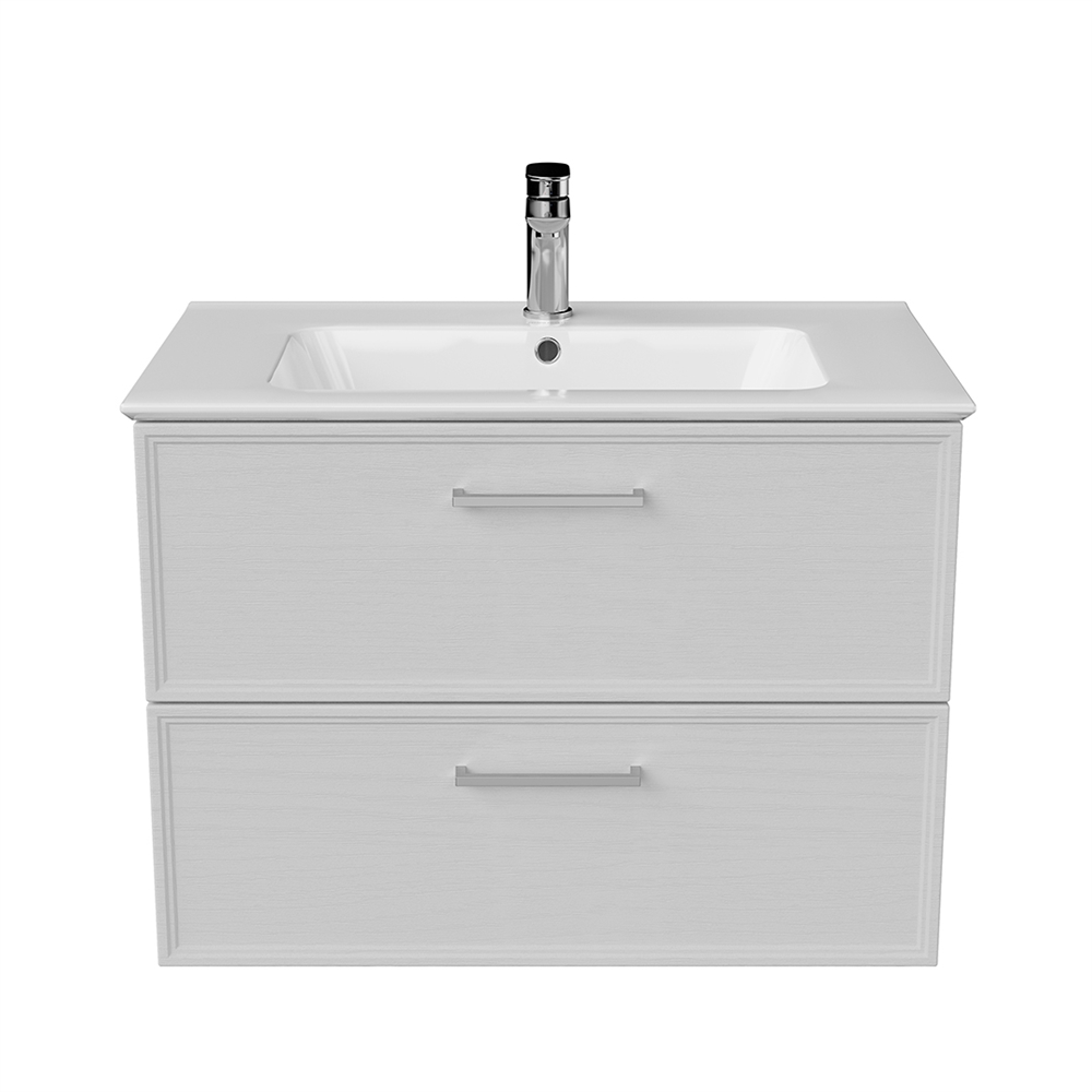 PIA.CL.75/WHT.M Тумба Piano Classic/Пиано Классик подвесная 75 см, 2 ящика, ясень белый матовый