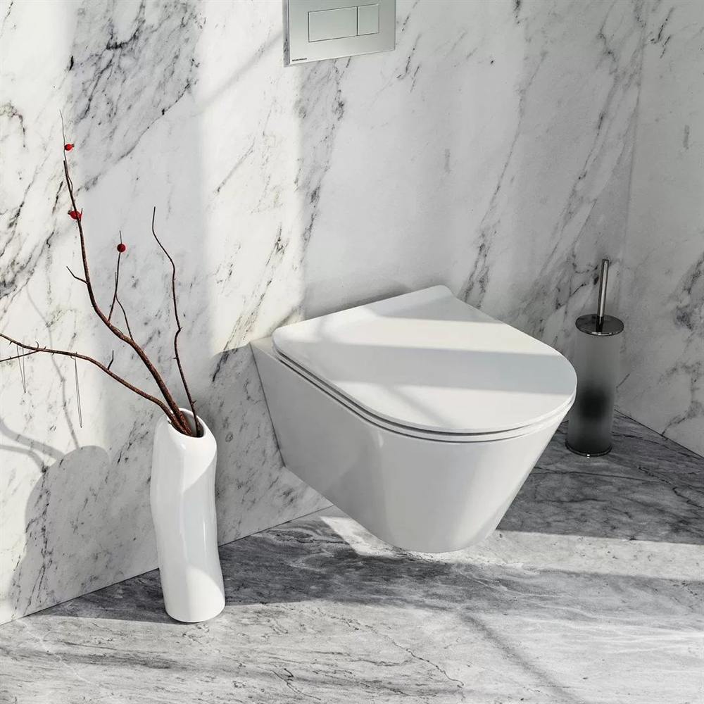 KMPMWc53GWh2 Унитаз Plaza Modern/Плаза Модерн подвесной безободковый, белый глянцевый