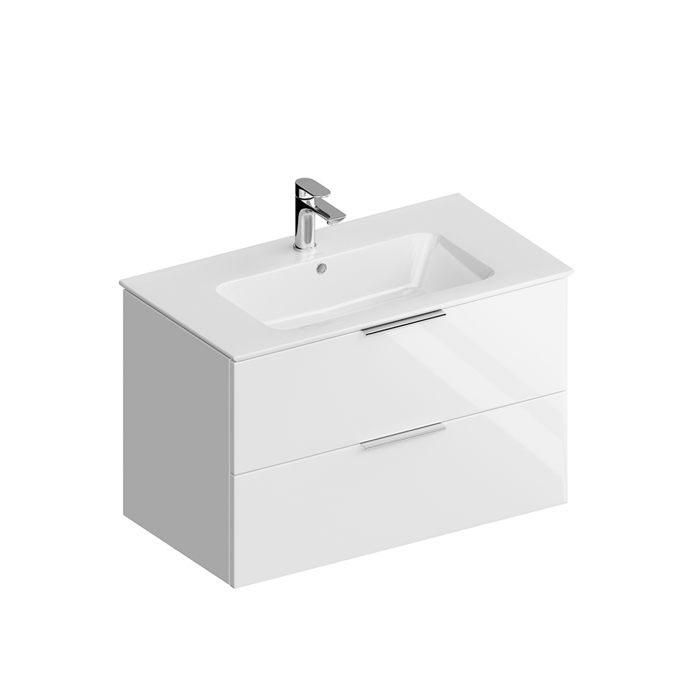 PI.F.85/WHT Тумба Piano Forte/Пиано Форте подвесная 85 см, 2 ящика, белый глянцевый