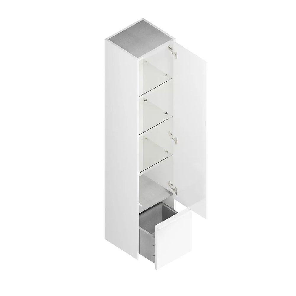 MOD.165/WHT Пенал Modula/Модула подвесной 165 с дверцей и ящиком, белый глянцевый