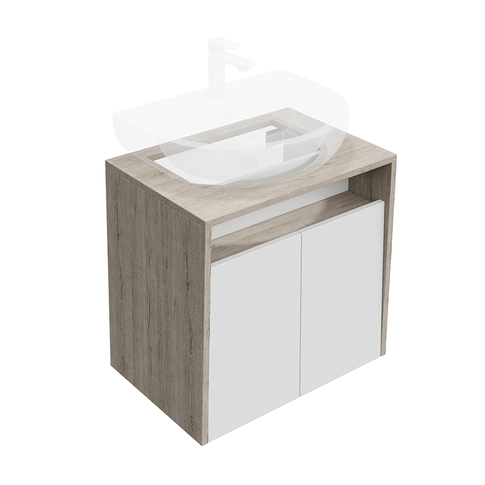 PRO.60.2/WHT Тумба Pro/Про подвесная 2 дверцы 60, белая глянцевая