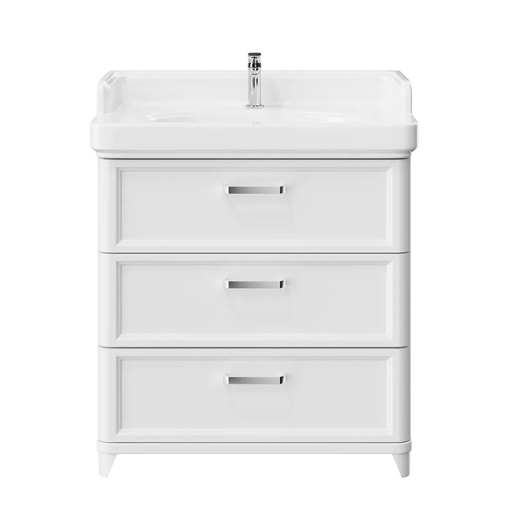 PO.M.80.3/WHT Тумба Pompei/Помпеи напольная с 3 ящиками 80, белая глянцевая