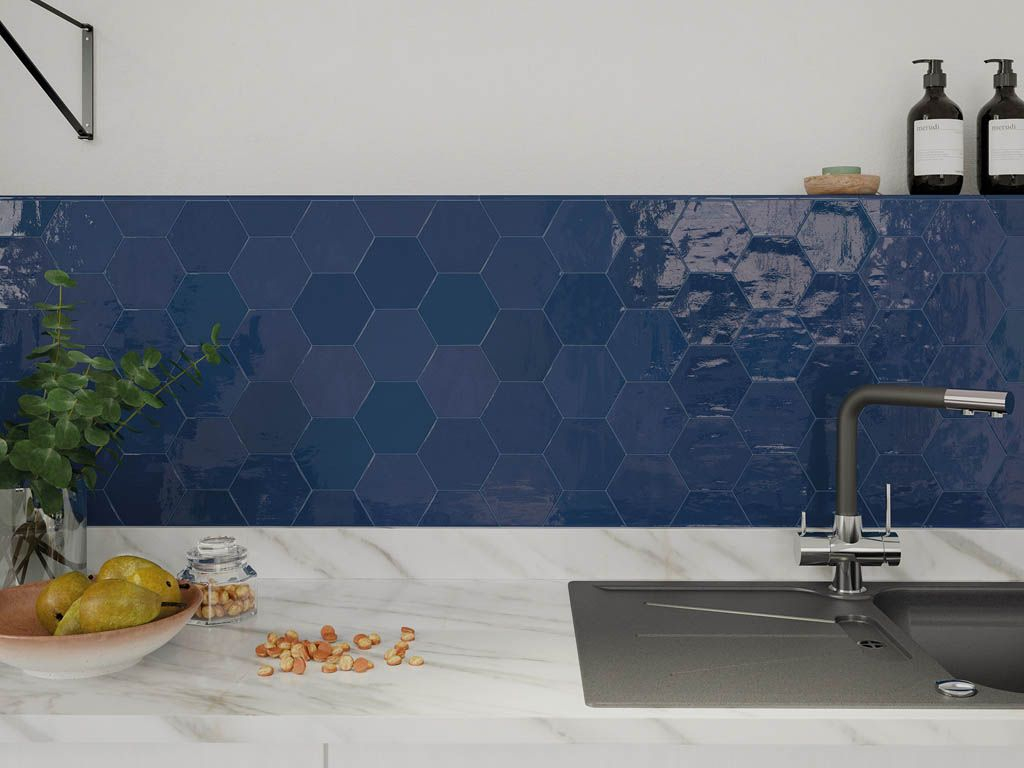 Zellige Hexa Aqua (122081) 10,8х12,4 Глазурованная керамическая плитка