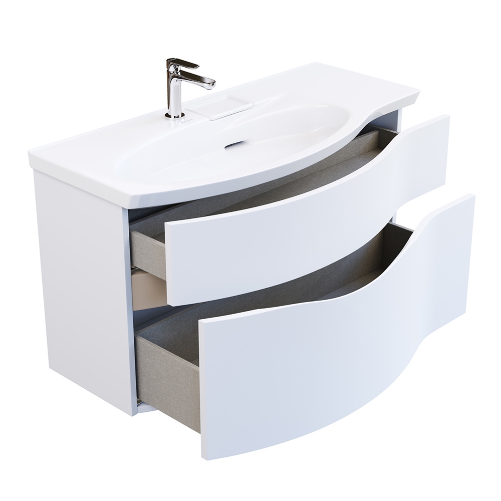 RV.100Lh/WHT.M Тумба Riva/Рива 100 см левая, белая матовая